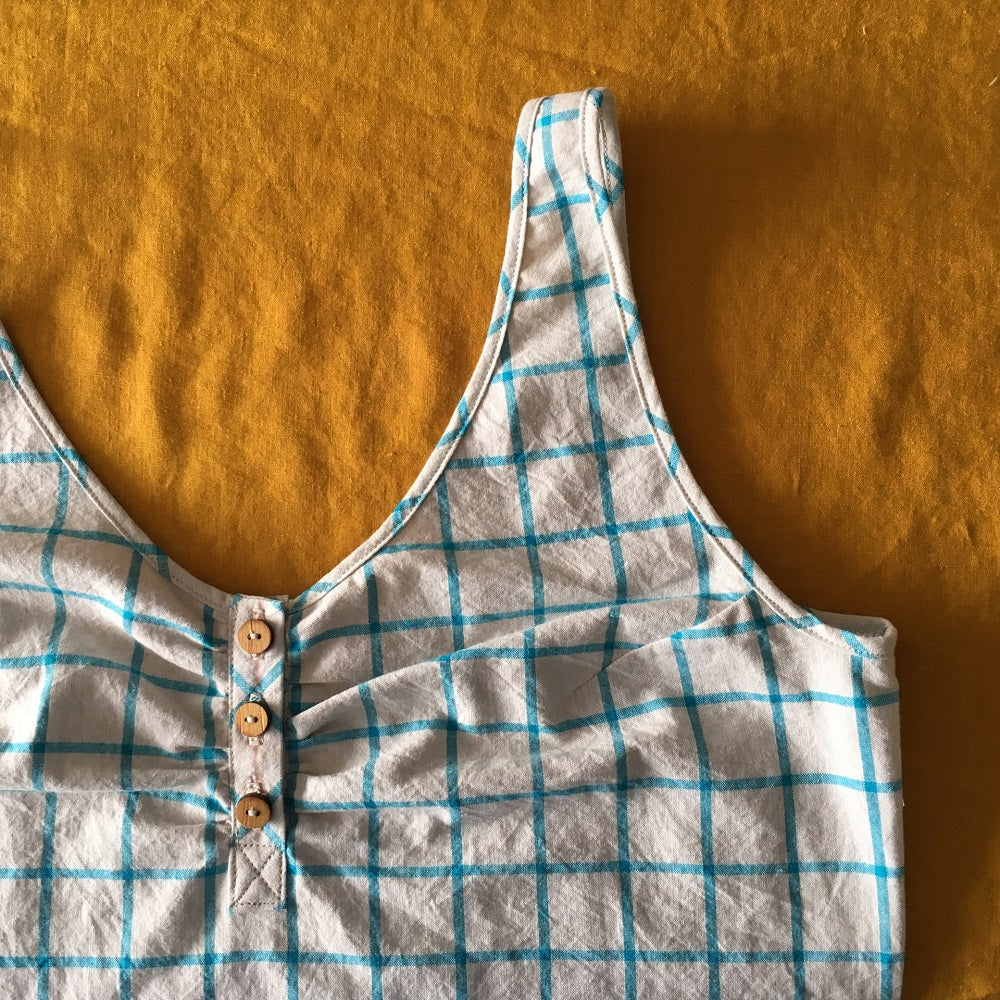Pattern Hack: Turn a Simple Tank into a Button-Down Top Tutorial